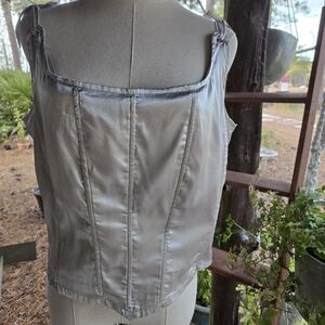 Carmin Mint Green Satin Bustier Top Size Extra Large